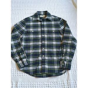 Taylor‎ Stitch Yosemite Flannel Size XS 36 Plaid Blue Yellow Button Long Sleeve